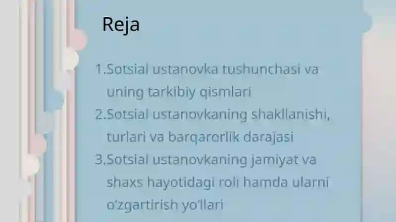 Sotsial ustanovka tushunchasi 2
