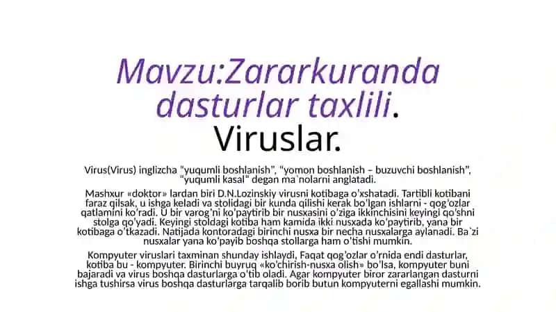 Zararli viruslar tahlili 2