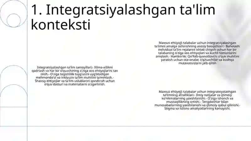 Integratsiyalashgan ta'lim bosqichlari 2