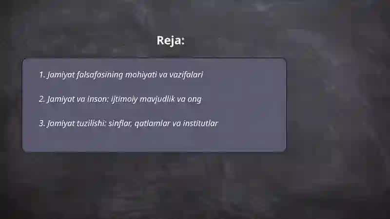 Jamiyat falsafasi 2