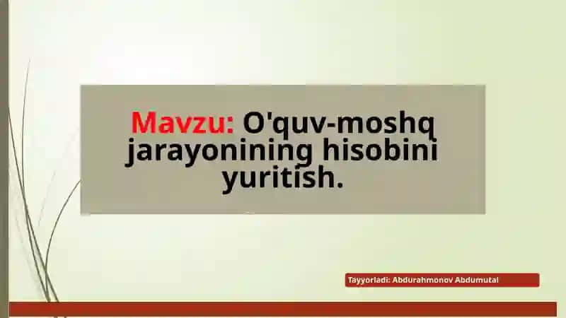 O'q otish va uni o'qitish metodikasi 2