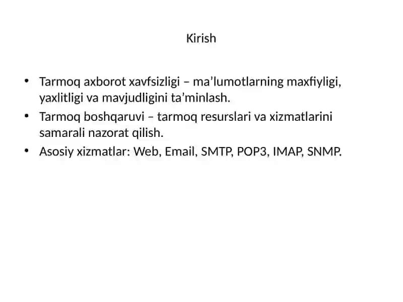 Web, Email, SMTP, POP3, IMAP, SNMPprotokollari 2