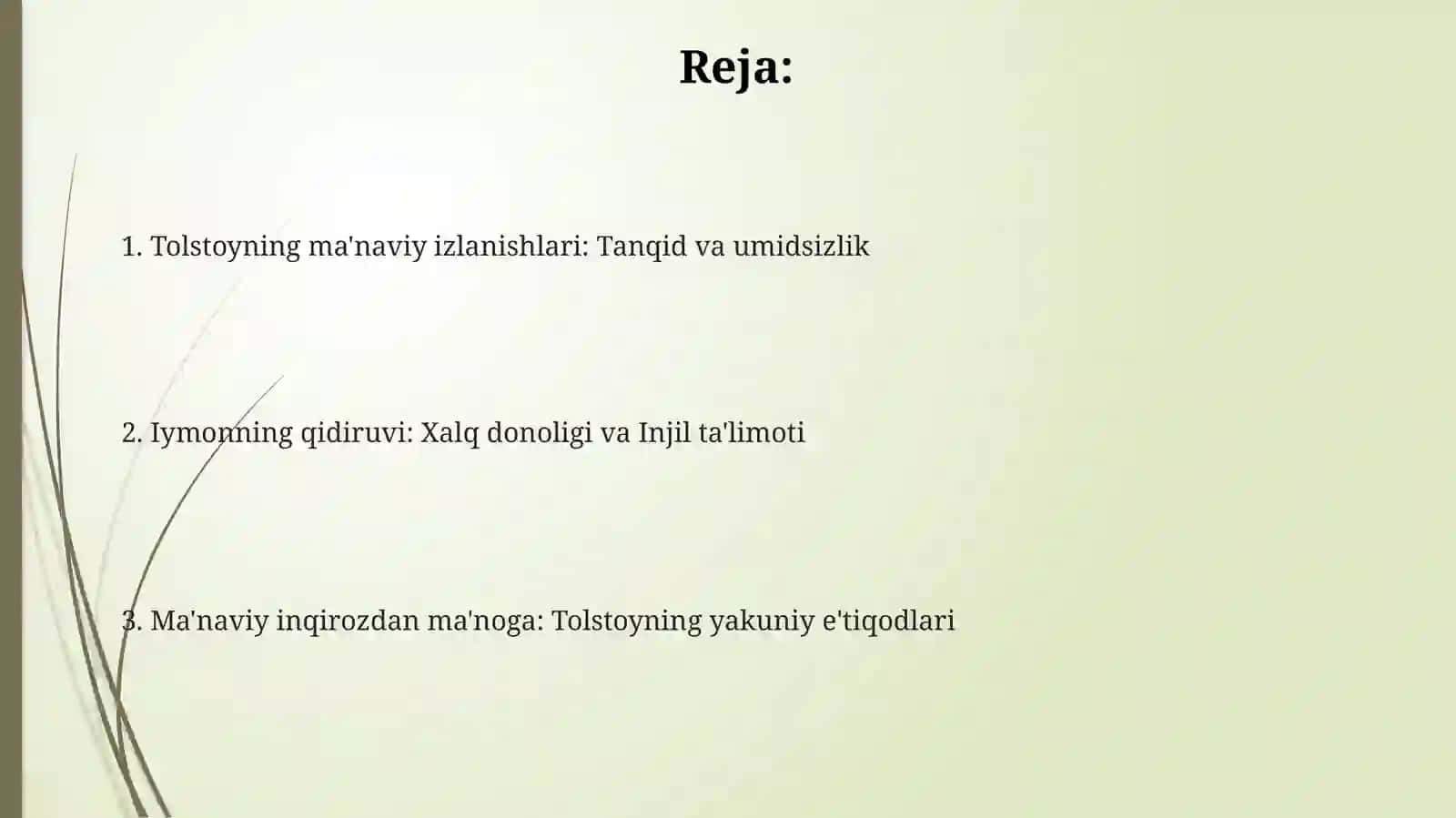 Lev Tolstoyning ʼʼIqrornomaʼʼ asaridagi diniy eʼtiqodlar 2