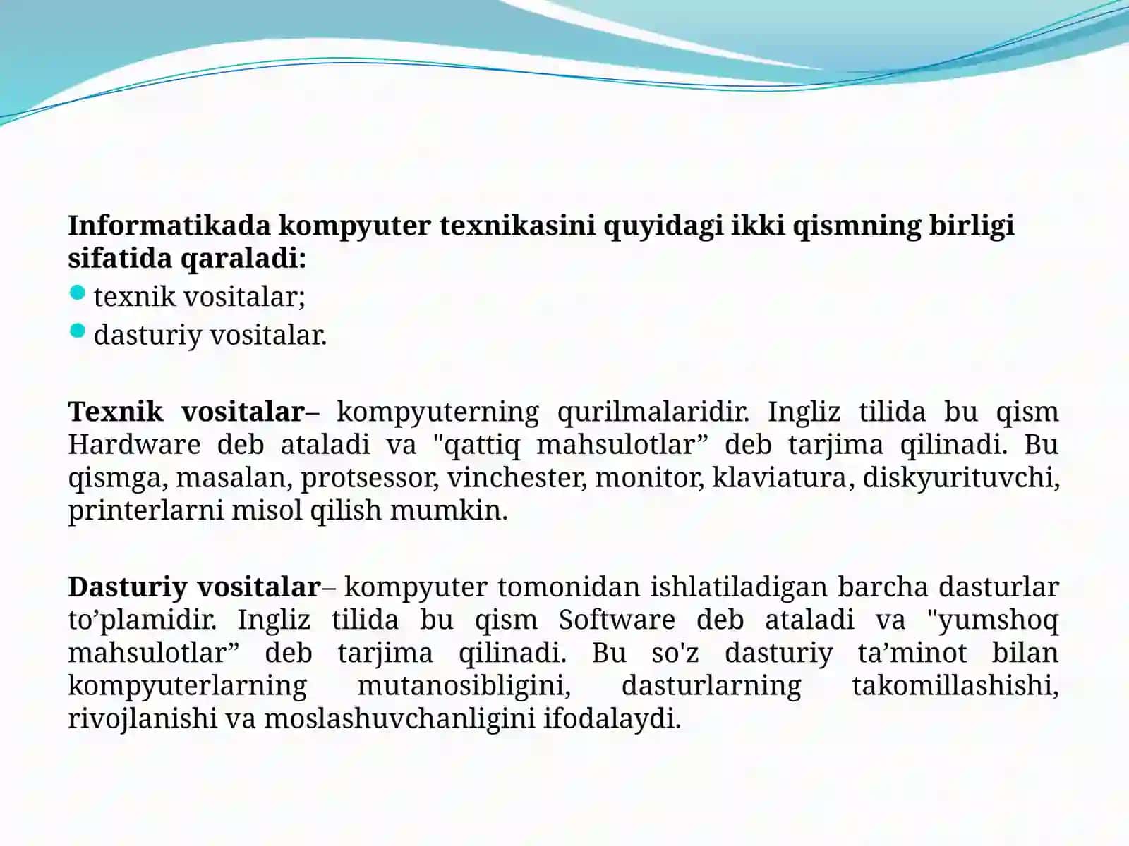 Kompyuterning texnik ta’minoti 2