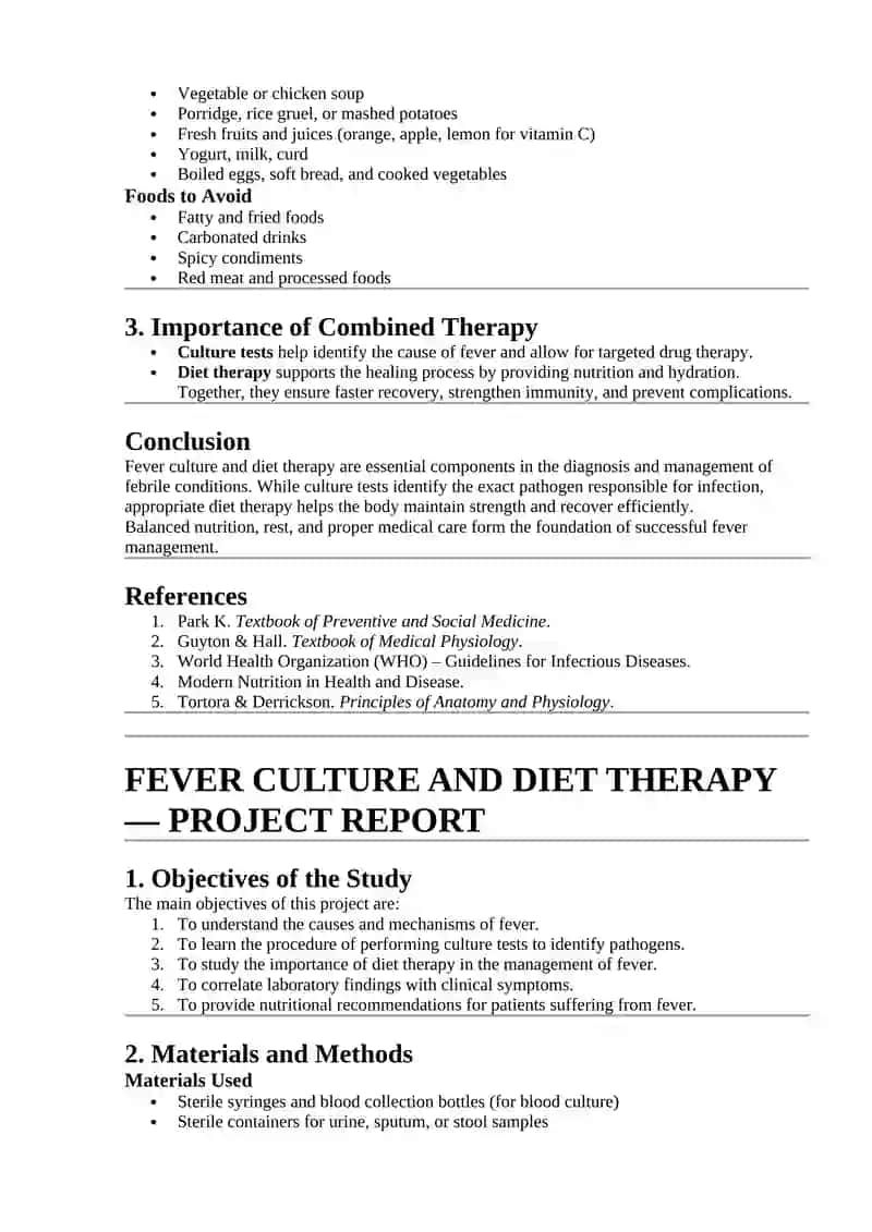 FEVER CULTURE AND DIET THERAPY 2