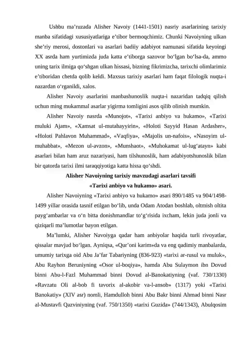 Alisher Navoiyning tarixiy manba asarlari 2