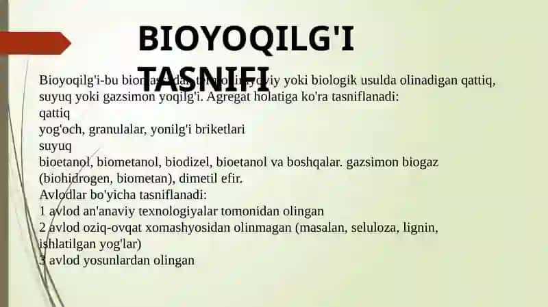 BIOETANOL OLINISH TEXNOLOGIYASI 2