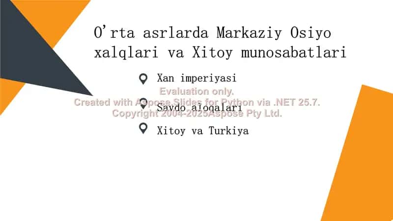 Markaziy Osiyo Xalqlari va Xitoy Munosabatlari 2