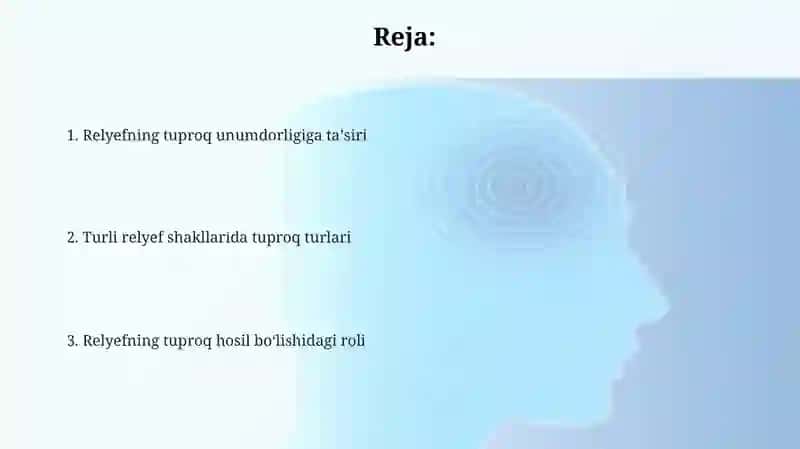 Tuproq xosil bo'lishda relyefning axamiyati 2