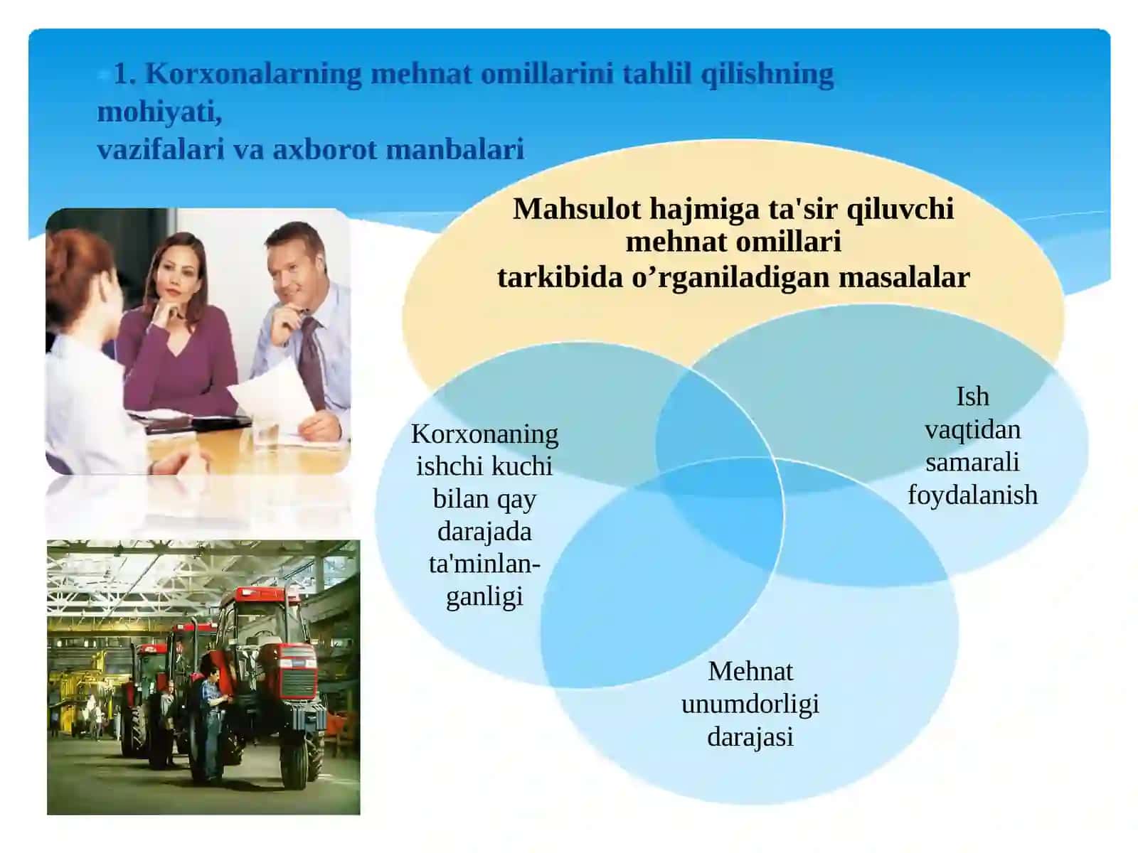 Mehnat resurslari bilan ta’minlangаnlik va mеhnаt unumdоrligi koʻrsatkichlari tаhlili 2
