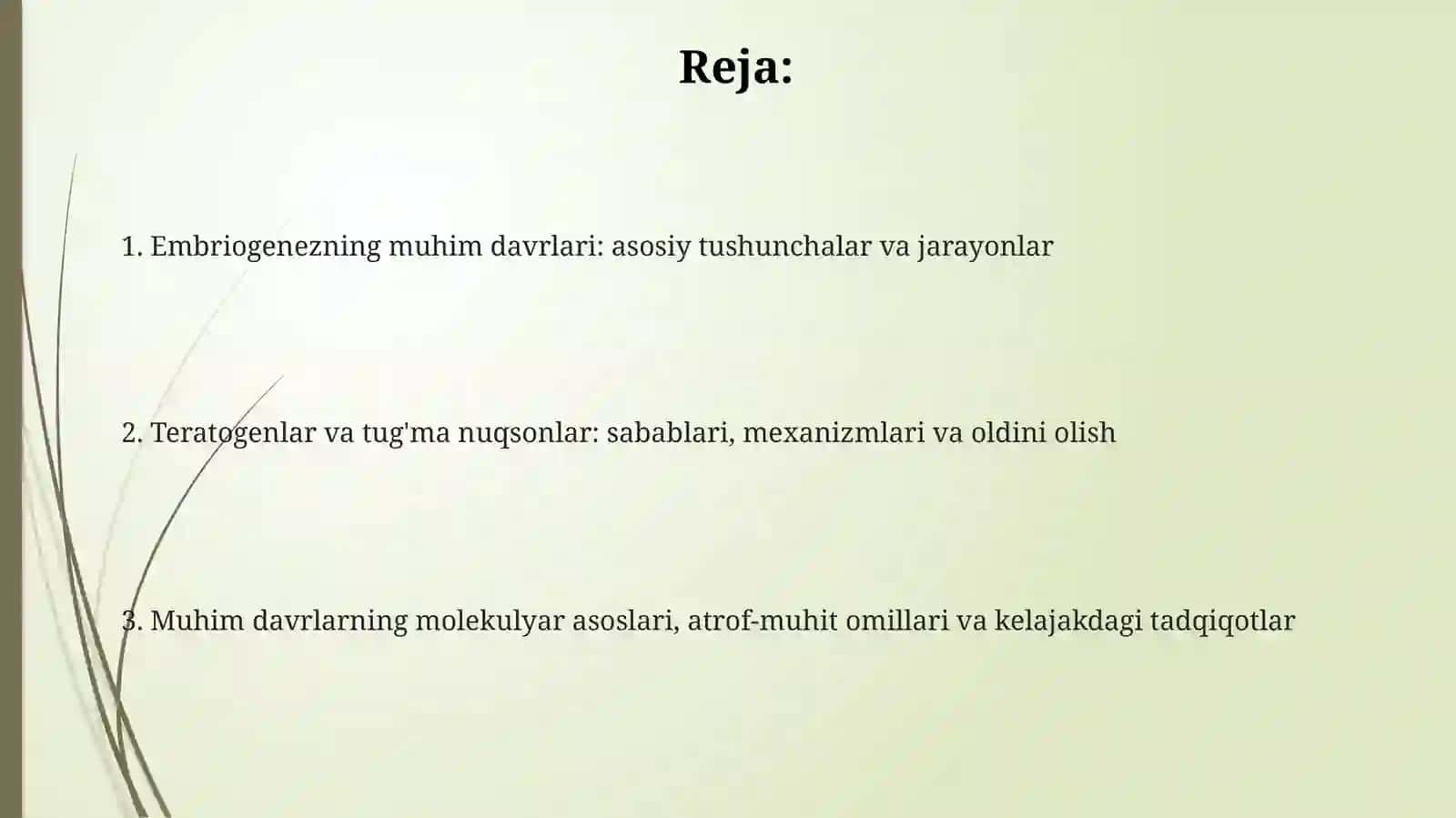 Embriogenezning qaltis davrlari 2
