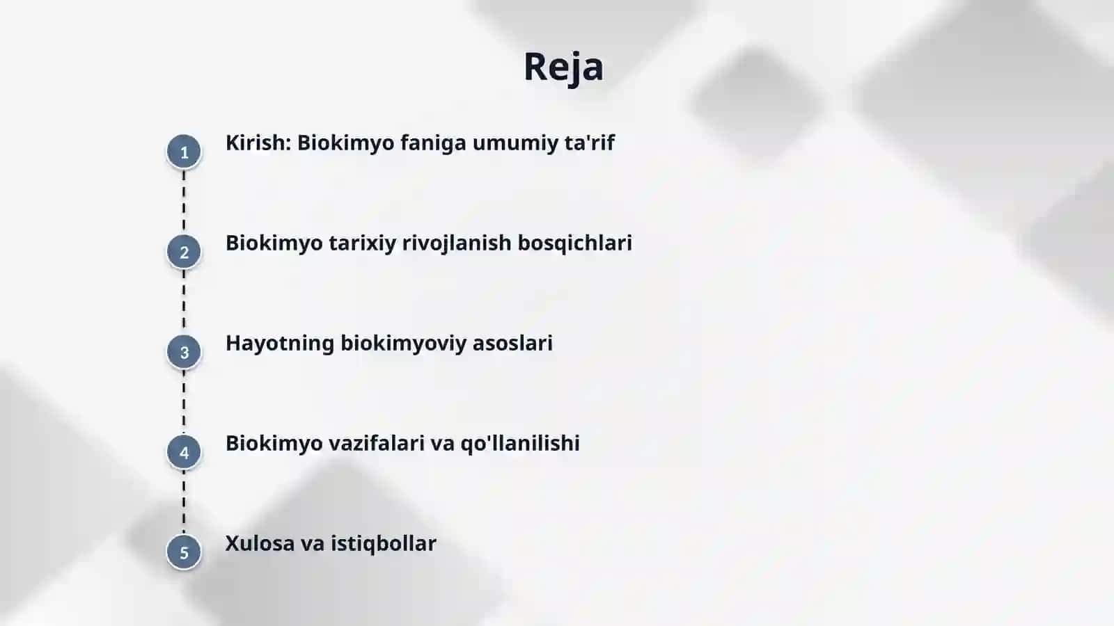 Kirish. Biokimyo fani, tarixi va uning vazifalari. 2