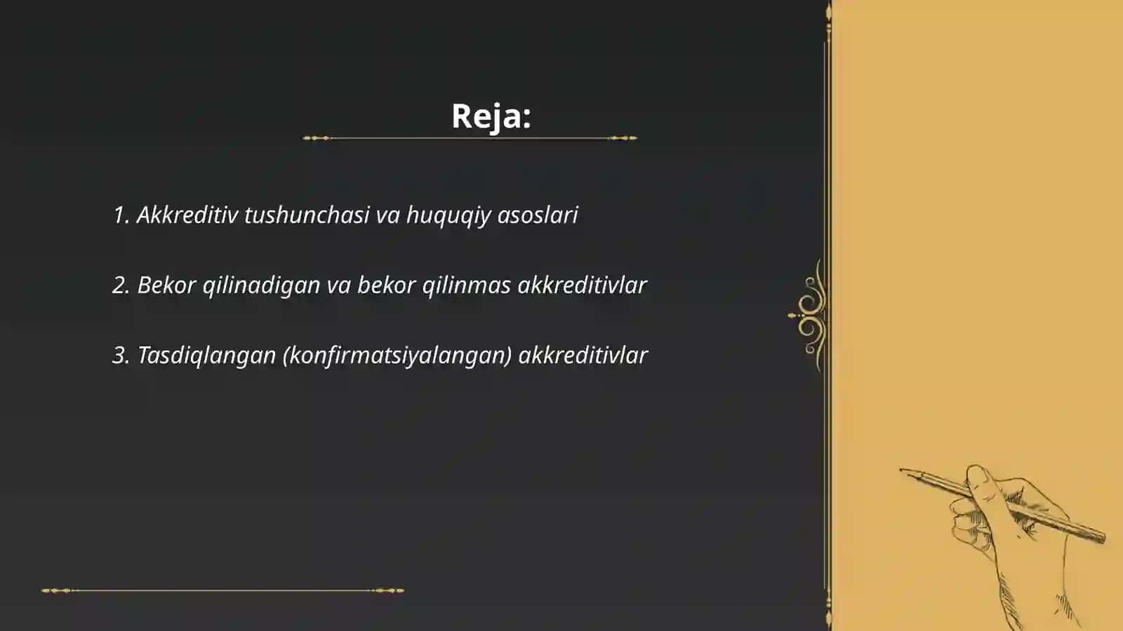 Akkreditivlar va ularning hisobi 2