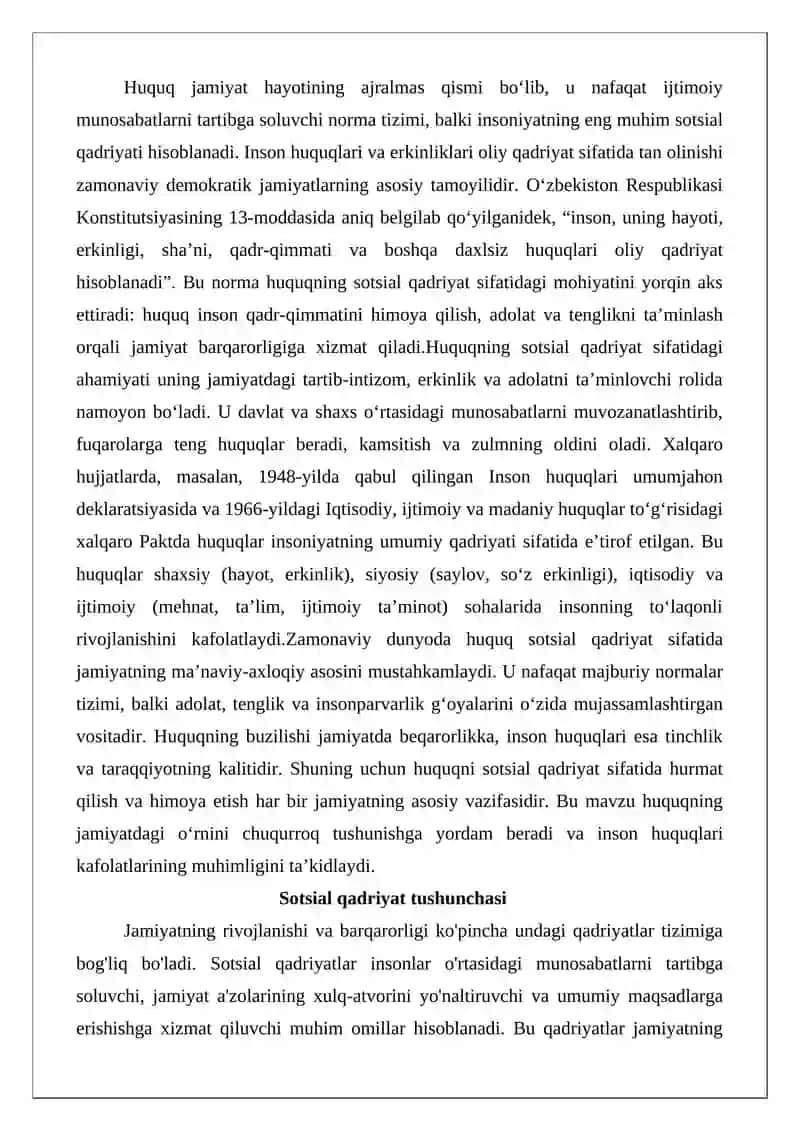 Huquq sotsial qadriyat sifatida 2