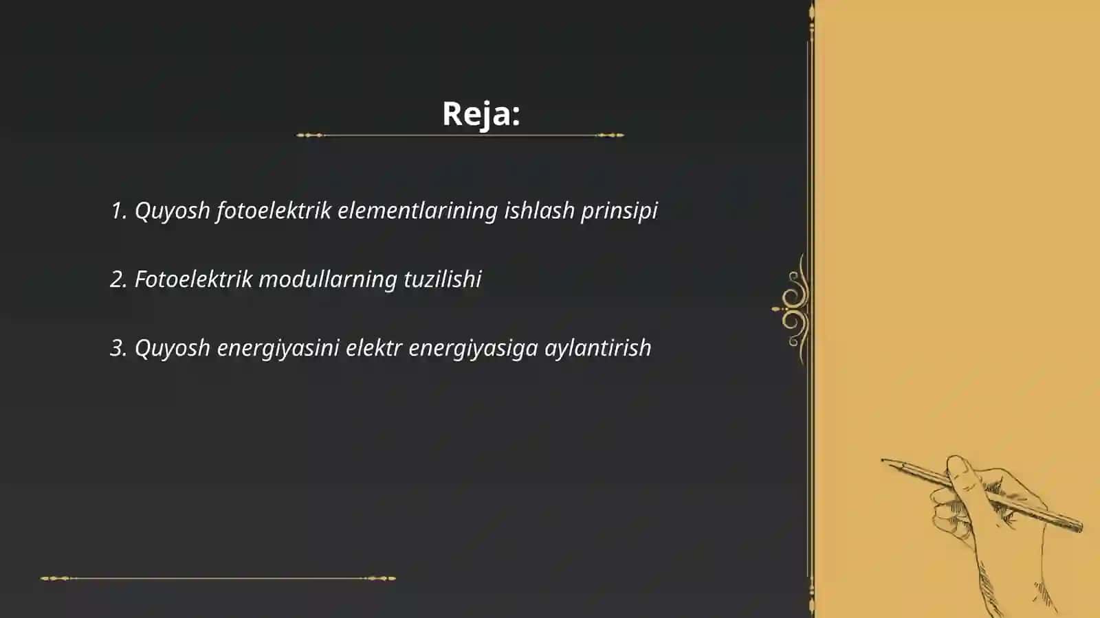 Quyash fotoelektrlik elemetleri ha'm modulleri 2