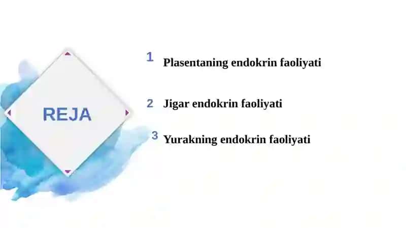 Plasenta, jigar va yuraklarning endokrin faoliyati 2