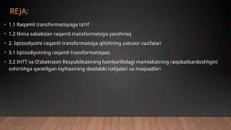 Iqtisodiyotning turli sohalarida raqamli transformatsiya 2