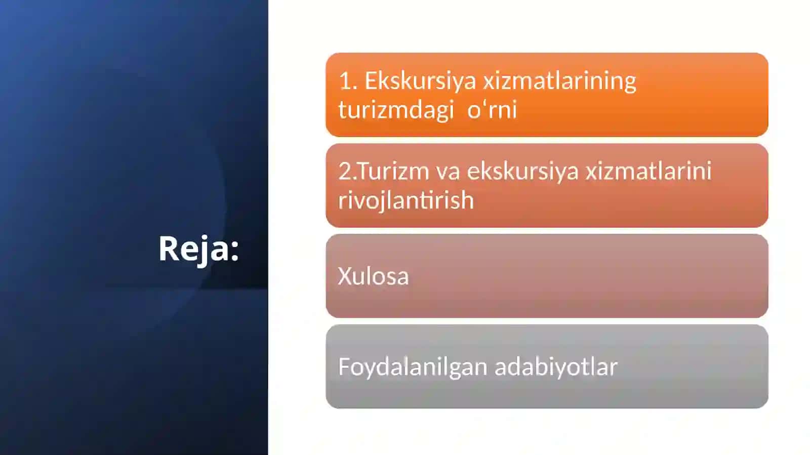 Turizmda ekskursiya xizmatlari va ularni rivojlantirish 2