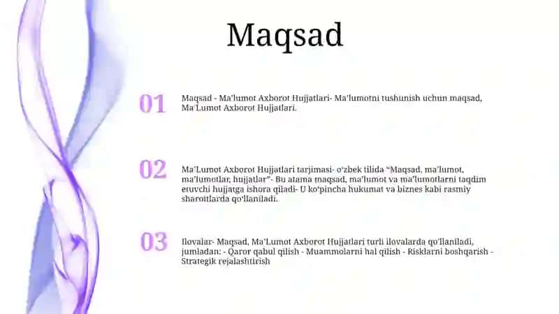 MaʼLumot Axborot Hujjatlari 2