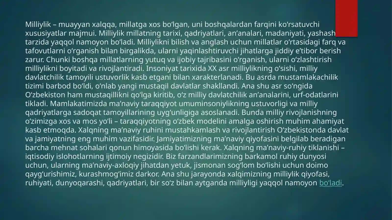Globallashuv va millatning saqlanishi 2
