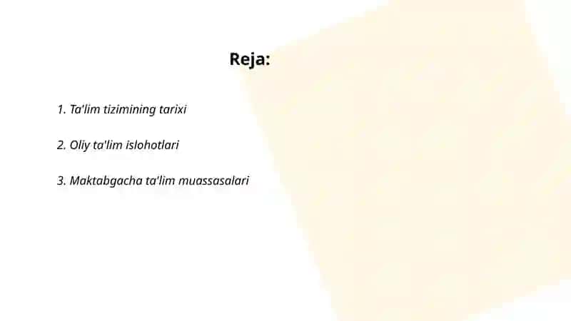 Xorijiy til fanidan mustaqil ishi 2