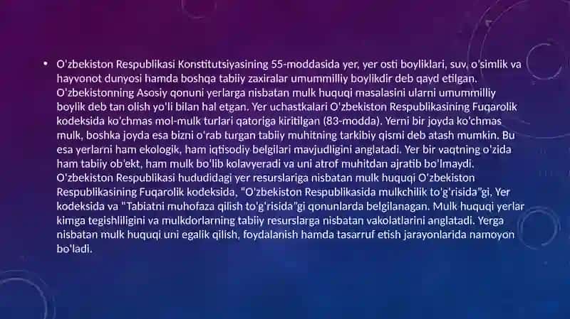 YERGAMULKCHILIK VAyerdanfoydalanishhuquqi 2