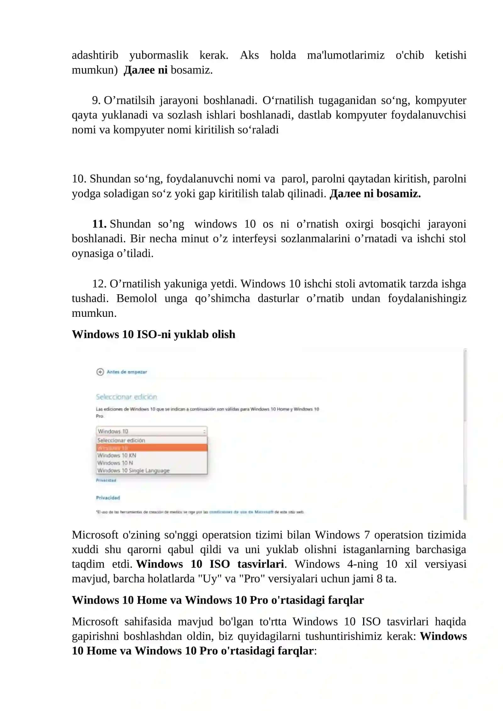 Windows 10 Windows 10 ISO-ni yuklab olish 2