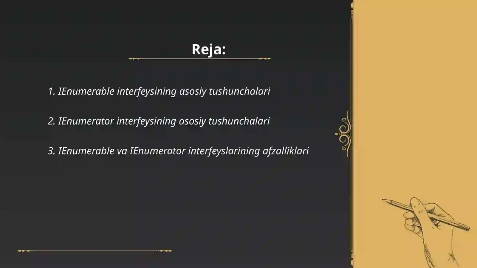 IEnumerable va IEnumerator interfeyslari 2
