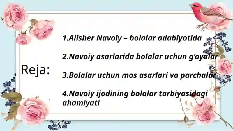 Alisher Navoiyning bolalarga bag'ishlangan asarlari 2