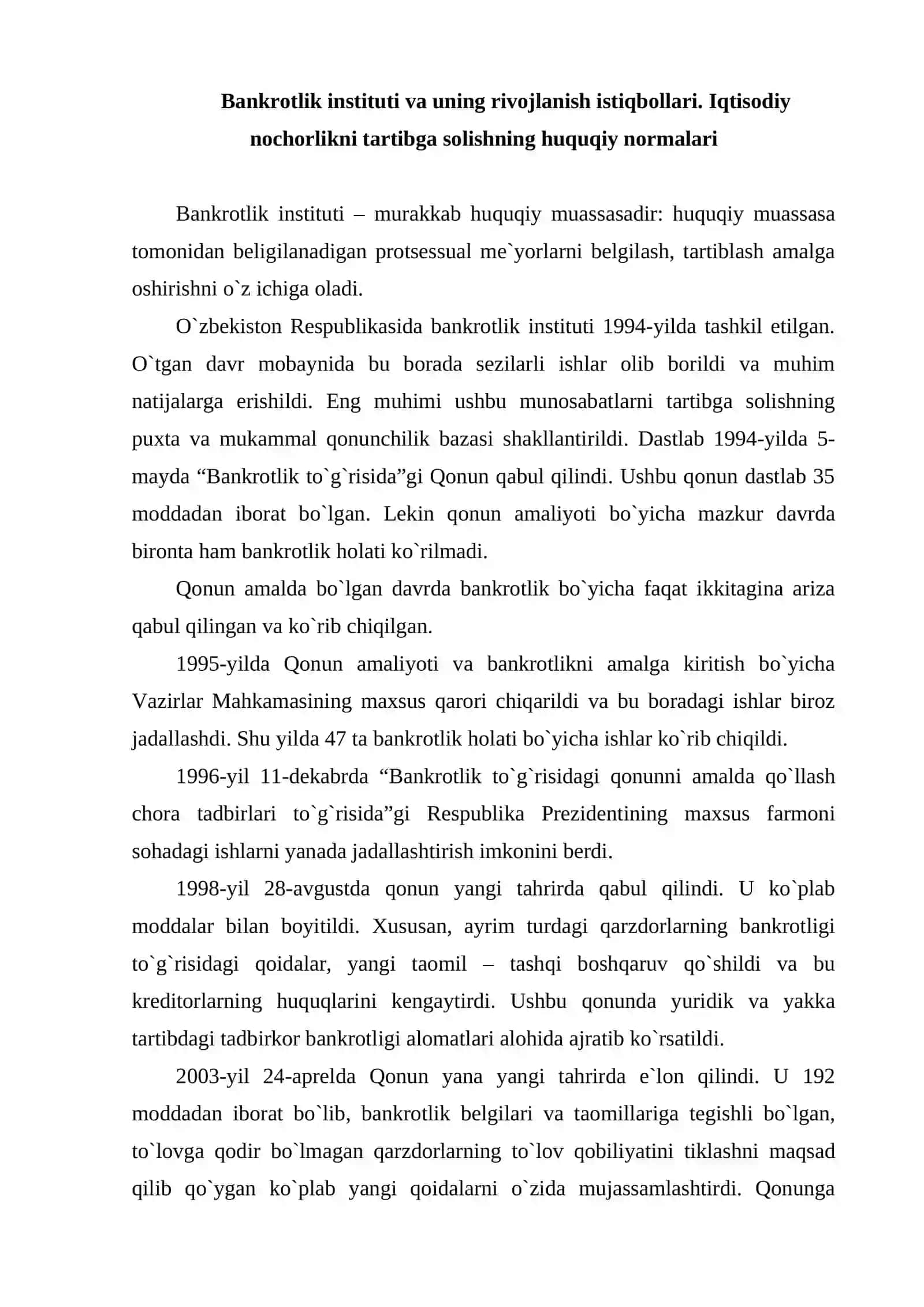 Bankrotlik aniqlash turli modellari 2