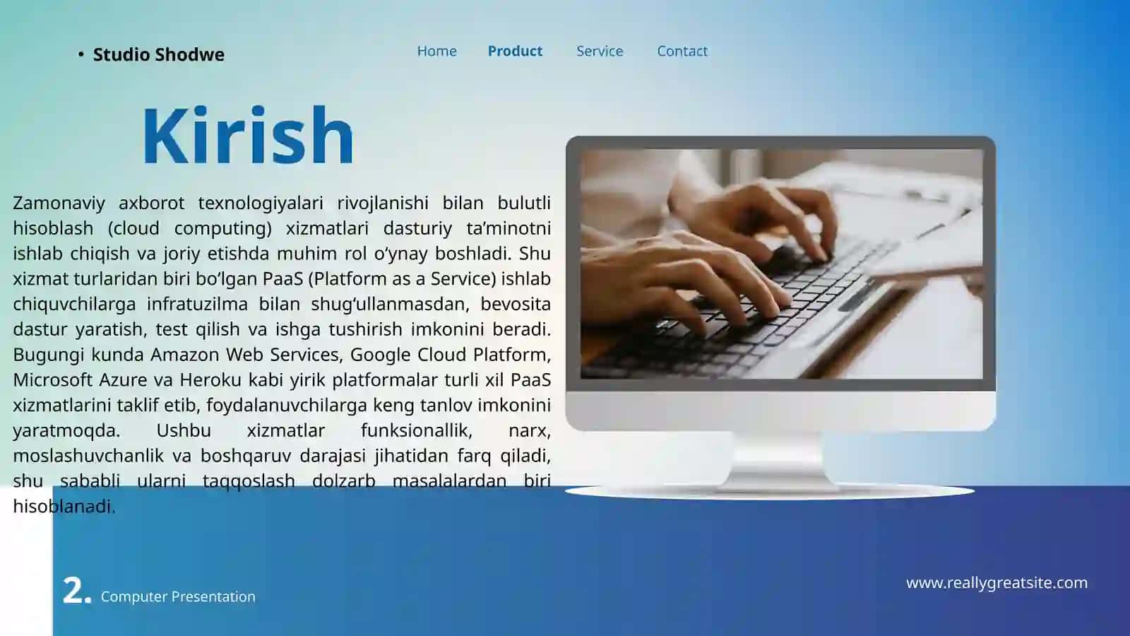 Turli Paas arxitektura xizmatlarini taqqoslash 2