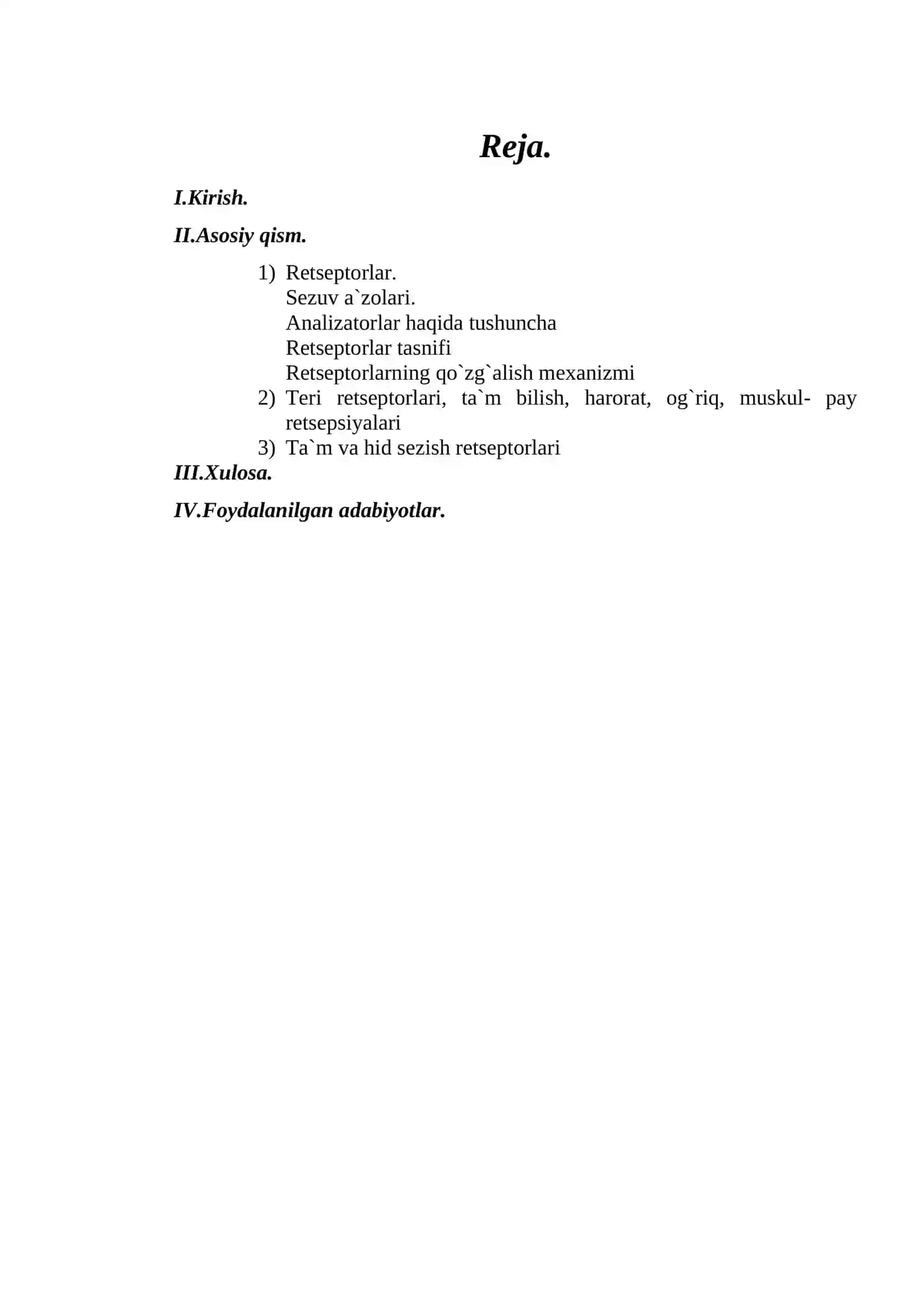 Sensor tizim fiziologiyasi 2