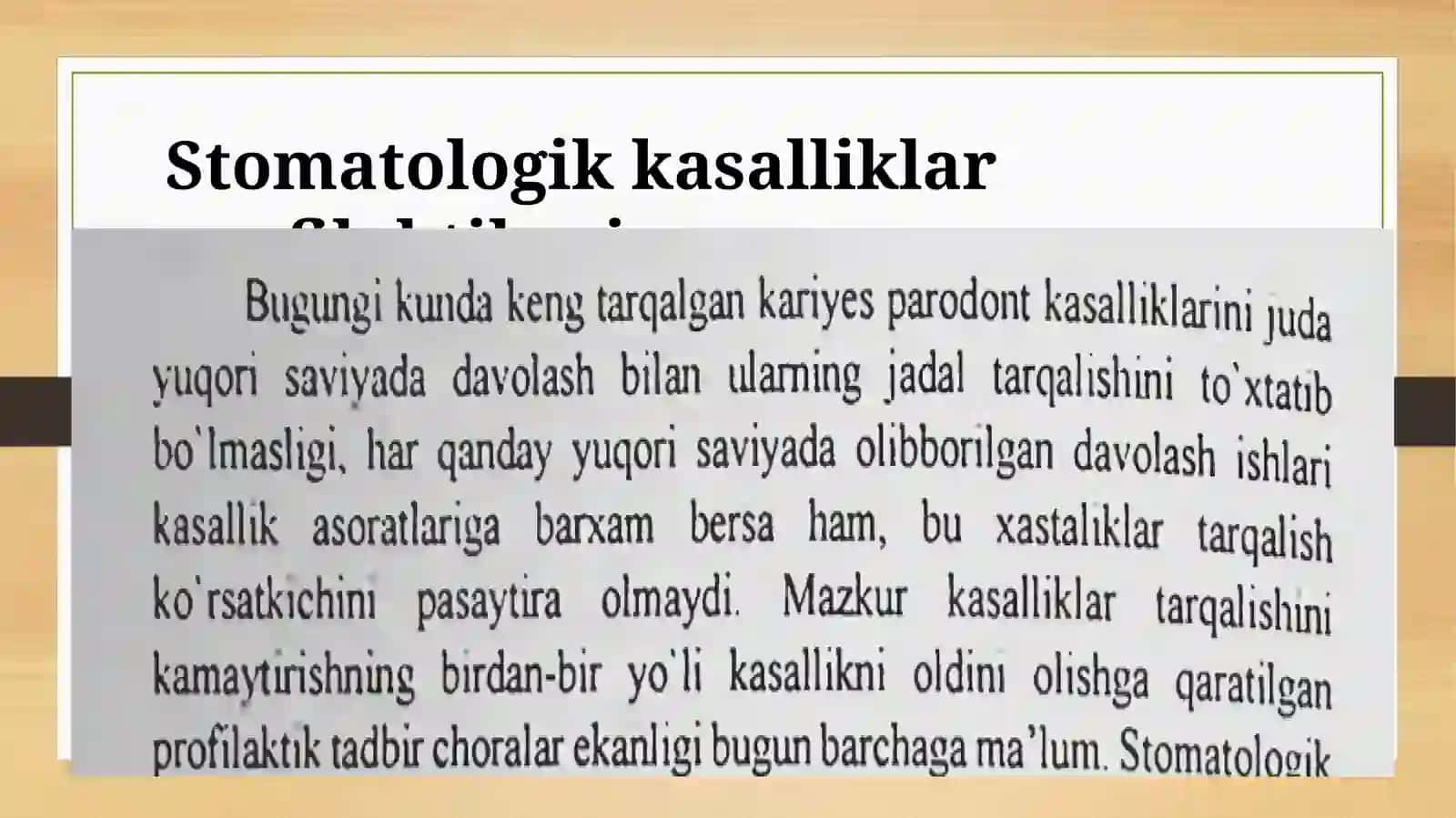 Stomatologik kasalliklar profilaktikasi usullari 2