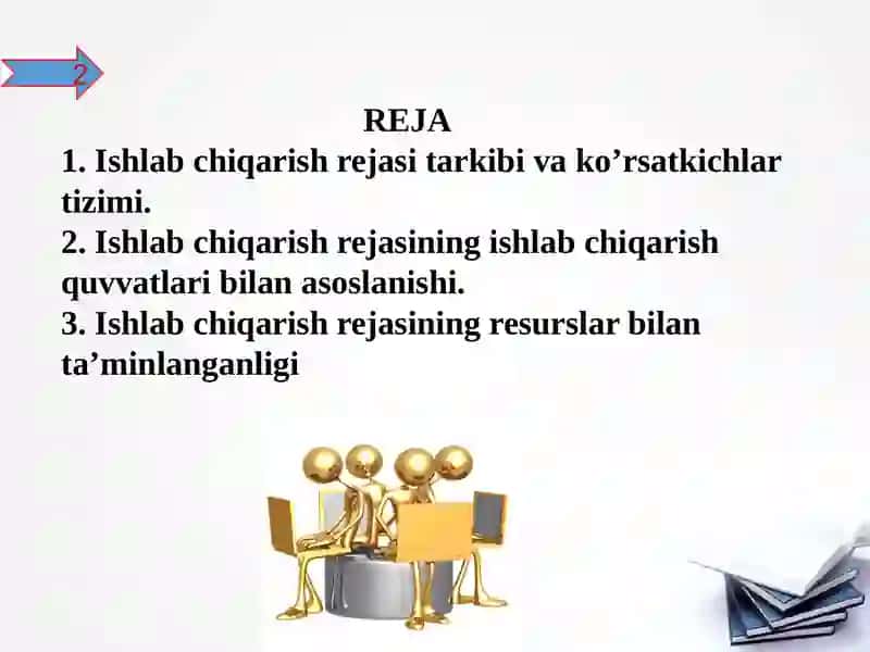 Ishlabchiqarish rejasi 2