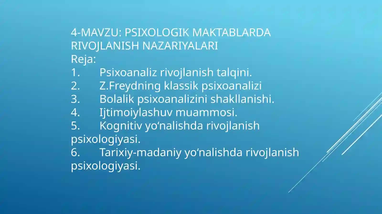 RIVOJLANISH PSIXOLOGIYASI 2