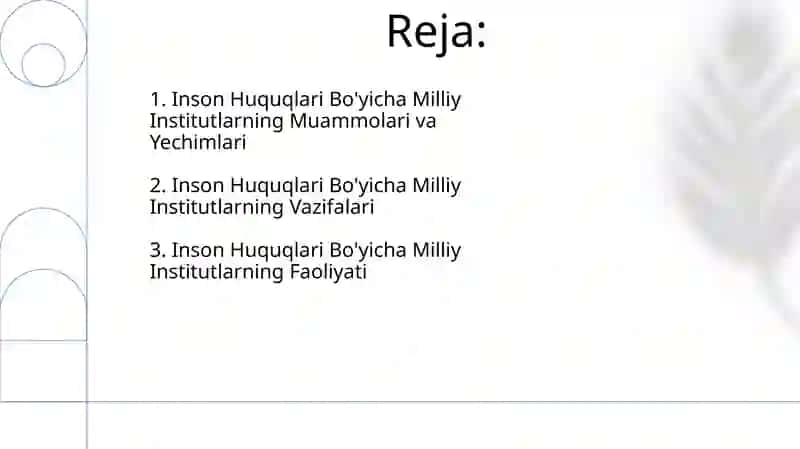 Inson Huquqlari Bo'yicha Milliy Institutlar 2