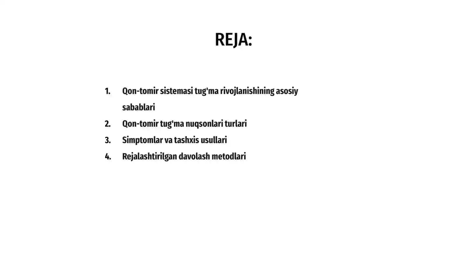 Qon-tomir sistemasi tug'ma rivojlanish nuqsonlari 2