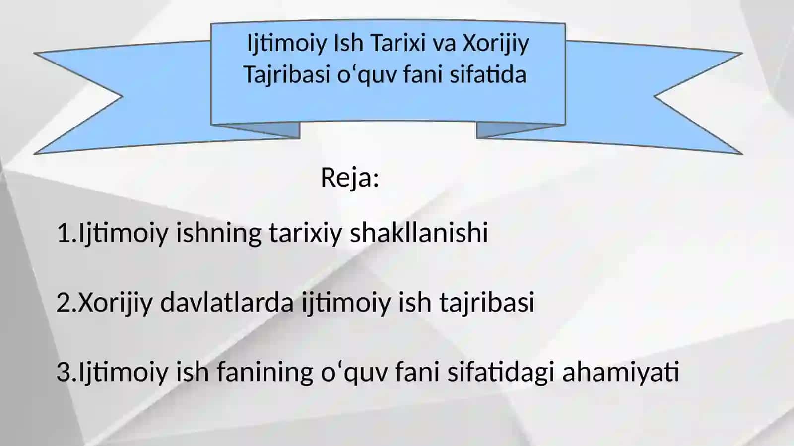 Ijtimoiy ishning tarixiy shakllanishi 2