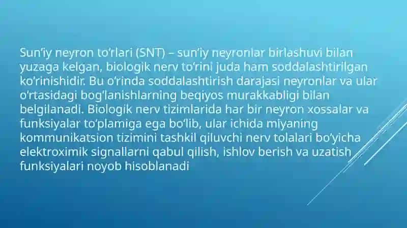 Sunʼiy neyron toʻrlari va ularning amaliyahamiyati 2