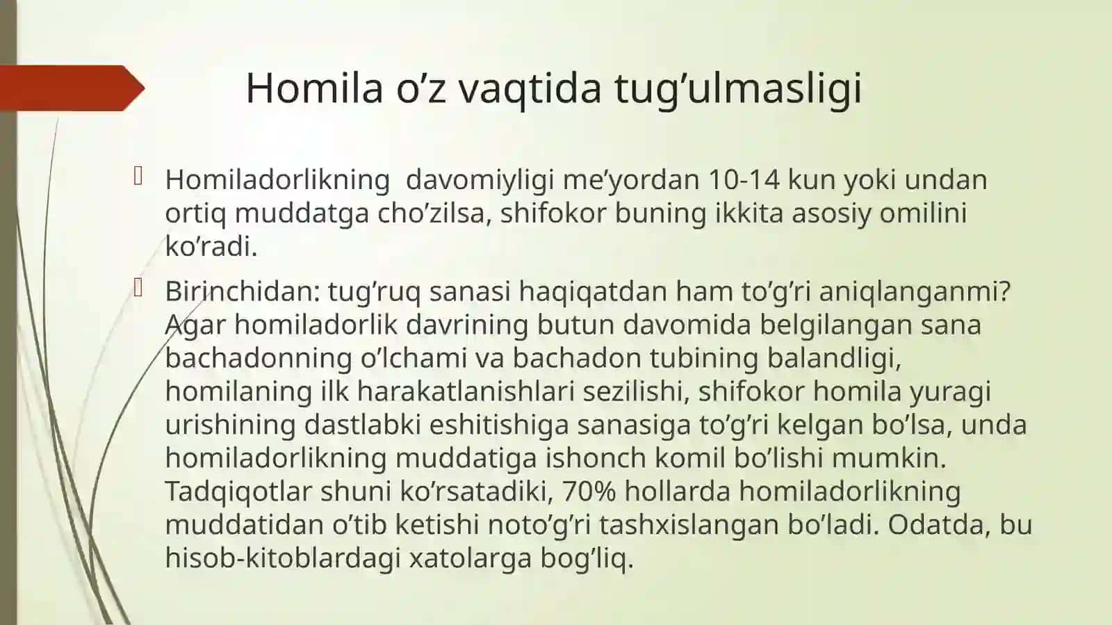 Homiladorlik Muddatidan O'tib Ketishi 2