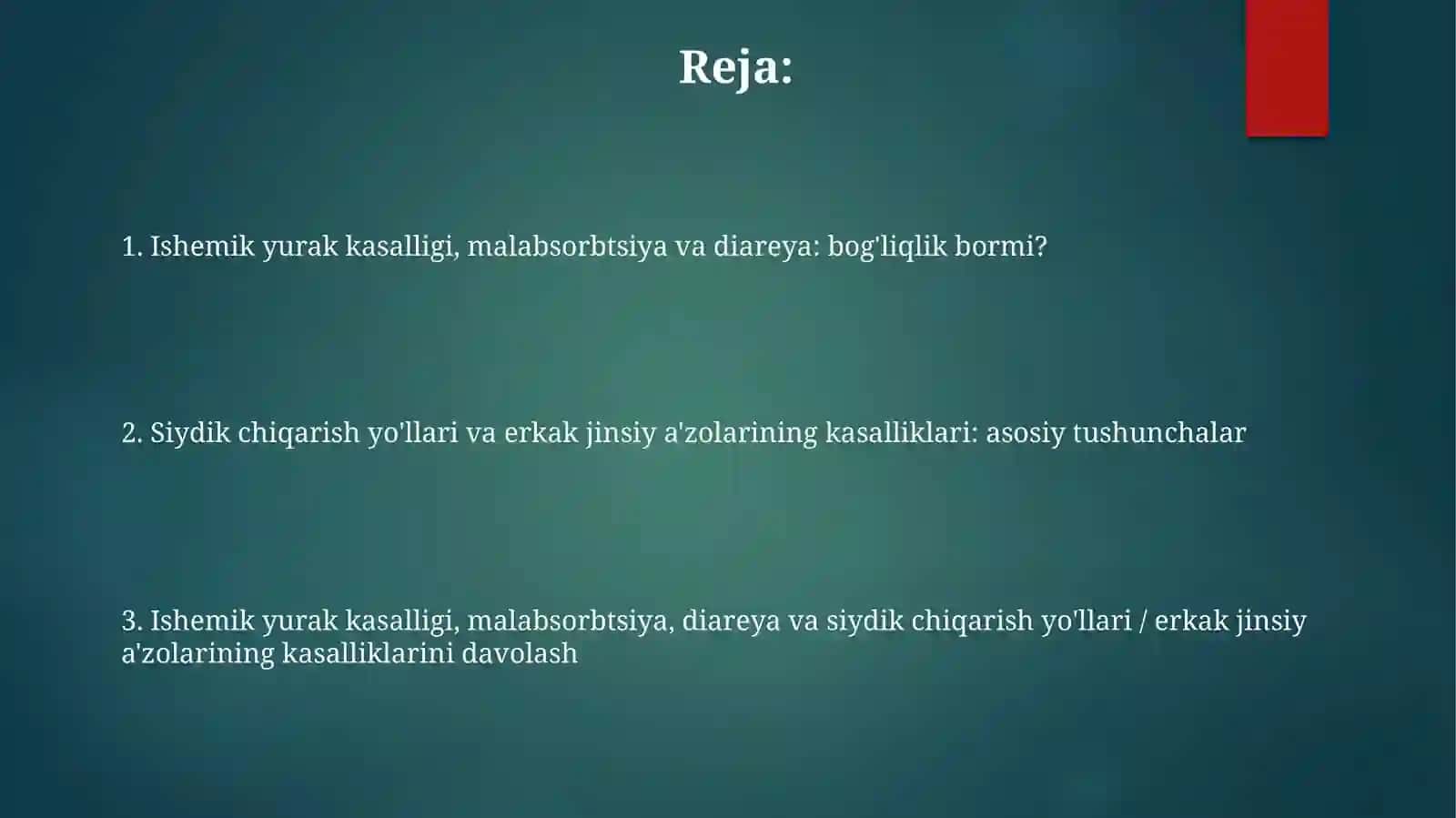 Ishemik yurak kasalligi, malabsorbtsiya va diareya 2