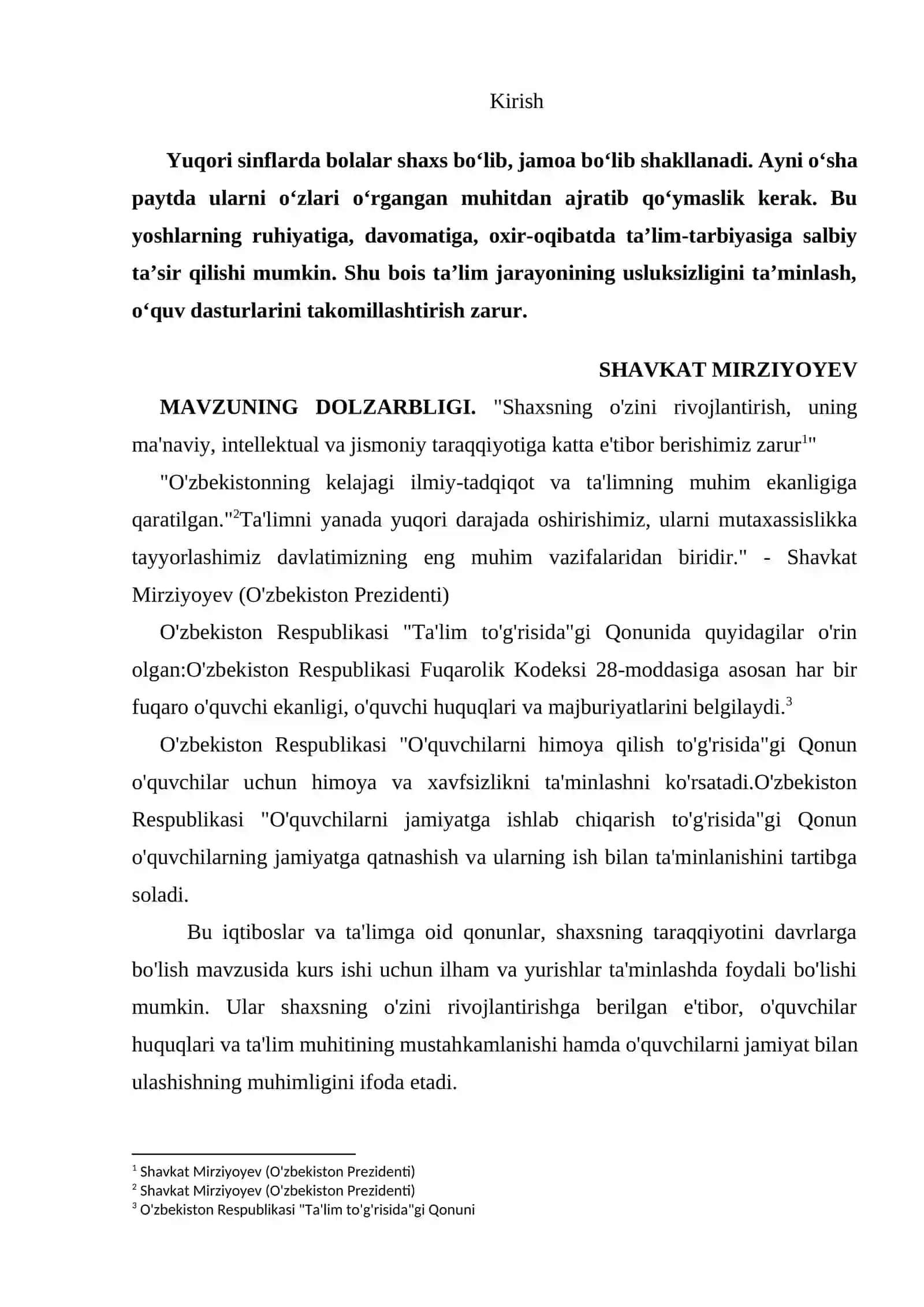 SHAXS TARAQQIYOTINI DAVRLARGA BÔLISH 2