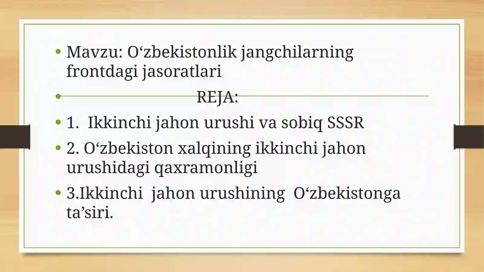 Oʻzbekistonlik jangchilarning frontdagi jasoratlari 2