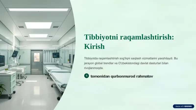 Tibbiyotni raqamlashtirish 2