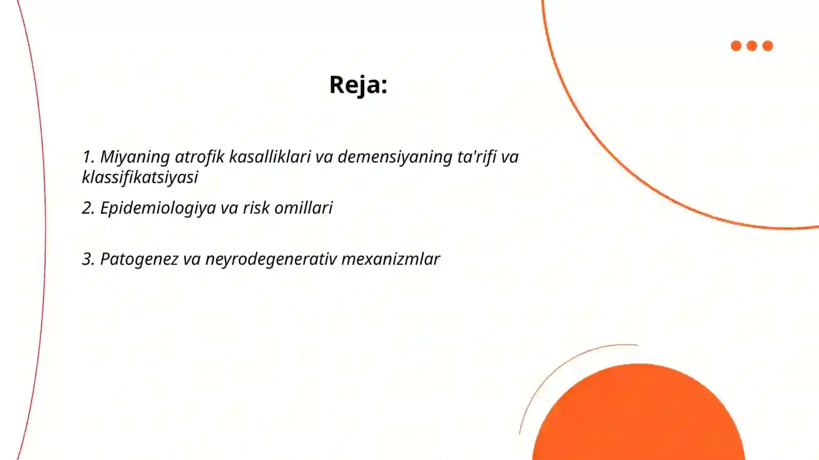 Miyaning atrofik kasalliklari. Demensiya 2