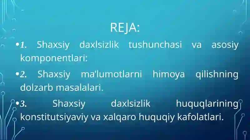 insonning shaxsiy daxlsizlik huquqlari 2