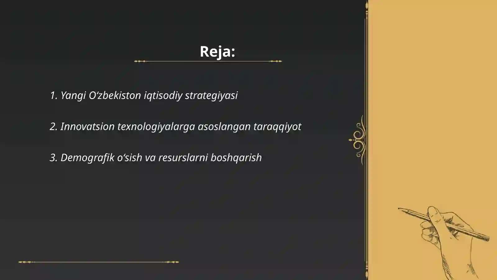 Yangi Oʻzbekiston taraqqiyoti strategiyasi asosida jadal taraqqiyot va yangilanish sari 2