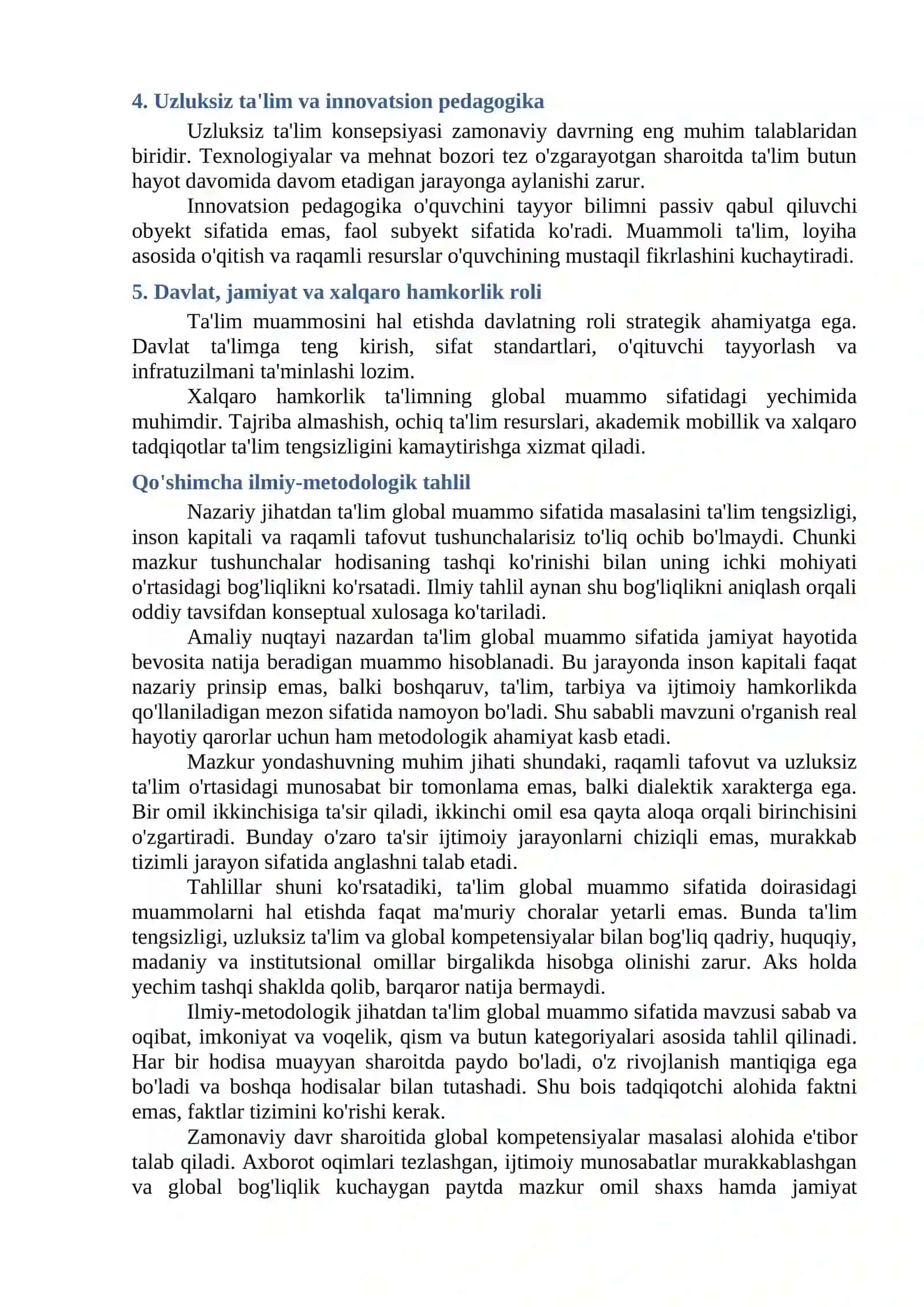 Ta'lim GLOBAL MUAMMO SIFATIDA 2