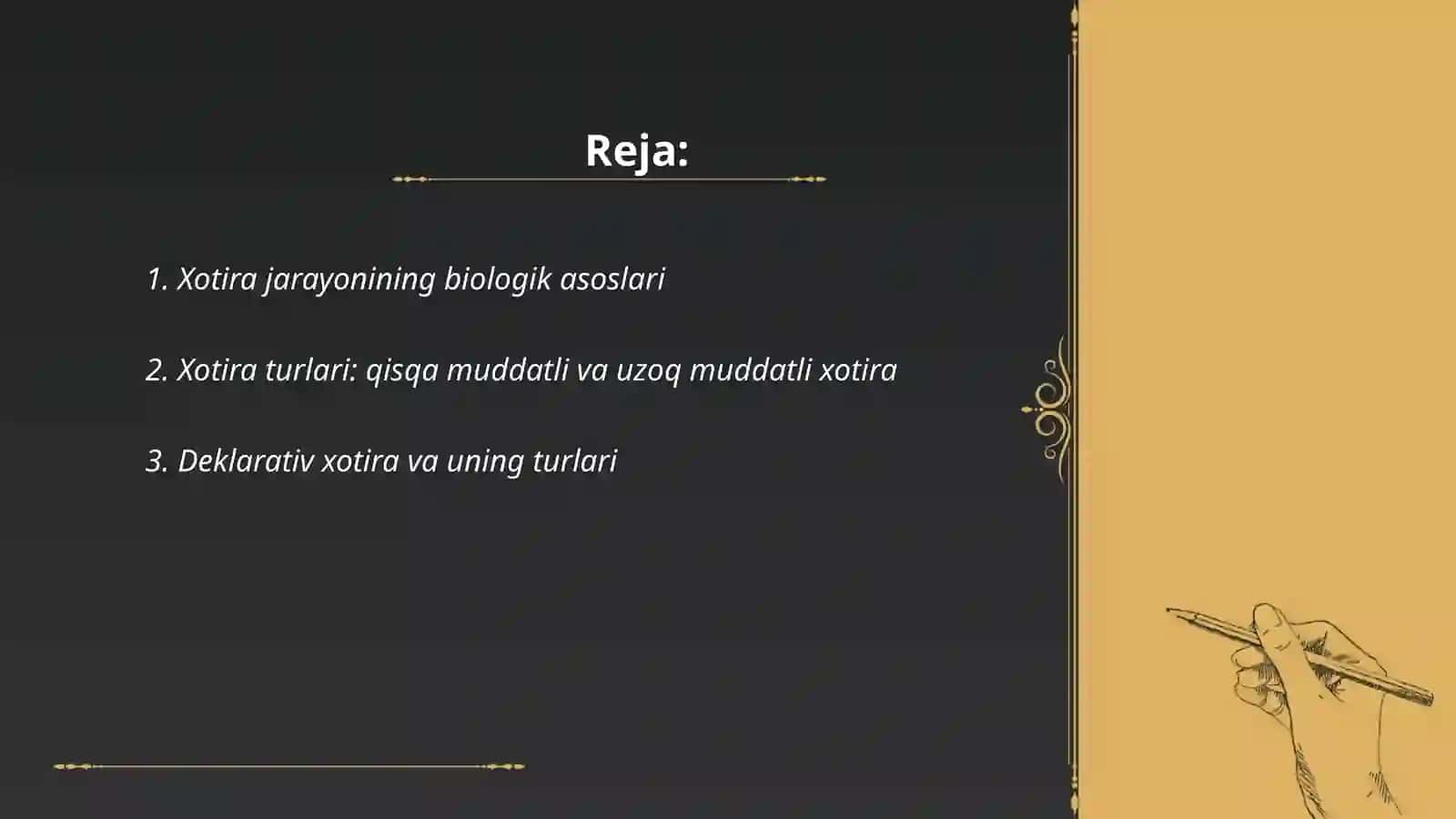 Xotira jarayonlari va uning turlari 2