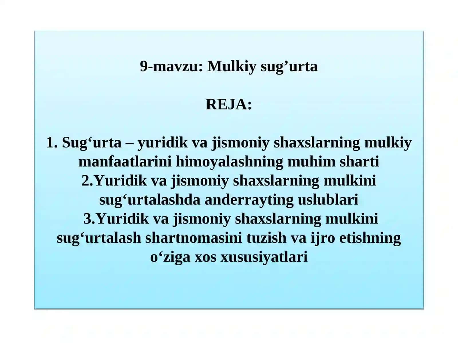 Mulkiy sug’urta 2